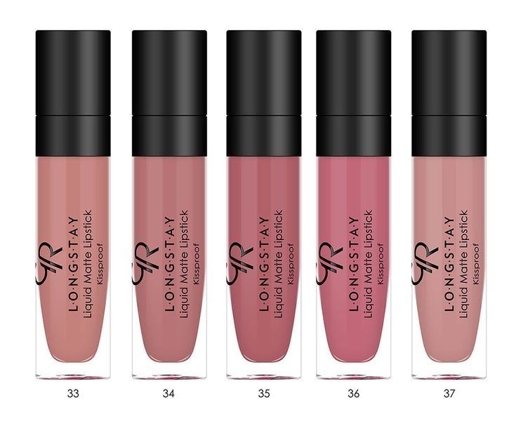 رژ مایع مات گلدن رز Longstay Liquid Matte Lipstick – رنگ‌های نود و پرطرفدار ۳۳، ۳۴، ۳۵، ۳۶، ۳۷، ۳۹، ۴۲، ۴۳ و ۴۵