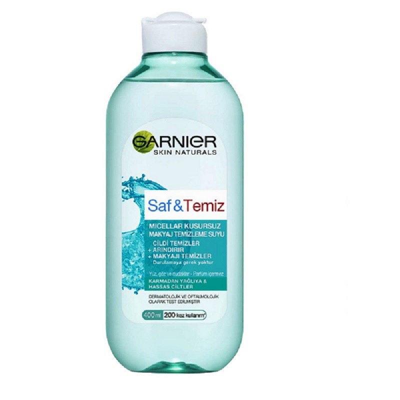 میسلار واتر گارنیر مدل Saf & Temiz آبی روشن ۴۰۰ میل